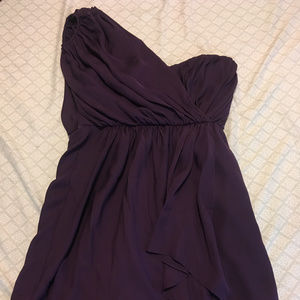 *SOLD* One-Shoulder Purple Silk Cocktail Dress